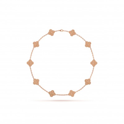 VAN CLEEF ARPELS VINTAGE ALHAMBRA NECKLACE, 10 MOTIFS - ROSE GOLD  VCARN9T100